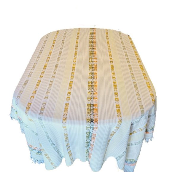 Pattern Festival Cowboy Pottery Fringe Tablecloth